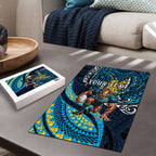 Personalised Gold Coast Titans Puzzle Polynesian Tribal Art Style With Spartan Titan Mascot