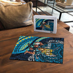 Personalised Gold Coast Titans Puzzle Polynesian Tribal Art Style With Spartan Titan Mascot