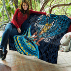 Personalised Gold Coast Titans Quilt Polynesian Tribal Art Style With Spartan Titan Mascot