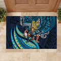 Personalised Gold Coast Titans Rubber Doormat Polynesian Tribal Art Style With Spartan Titan Mascot