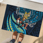 Personalised Gold Coast Titans Rubber Doormat Polynesian Tribal Art Style With Spartan Titan Mascot