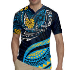 Personalised Gold Coast Titans Rugby Jersey Polynesian Tribal Art Style With Spartan Titan Mascot