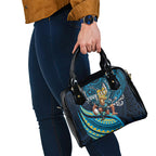 Personalised Gold Coast Titans Shoulder Handbag Polynesian Tribal Art Style With Spartan Titan Mascot