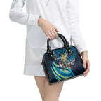 Personalised Gold Coast Titans Shoulder Handbag Polynesian Tribal Art Style With Spartan Titan Mascot
