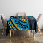 Personalised Gold Coast Titans Tablecloth Polynesian Tribal Art Style With Spartan Titan Mascot