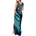 Personalised Gold Coast Titans Tank Maxi Dress Polynesian Tribal Art Style With Spartan Titan Mascot