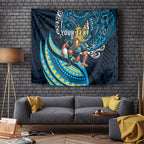 Personalised Gold Coast Titans Tapestry Polynesian Tribal Art Style With Spartan Titan Mascot