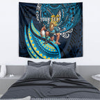 Personalised Gold Coast Titans Tapestry Polynesian Tribal Art Style With Spartan Titan Mascot