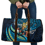 Personalised Gold Coast Titans Travel Bag Polynesian Tribal Art Style With Spartan Titan Mascot