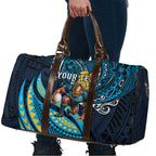 Personalised Gold Coast Titans Travel Bag Polynesian Tribal Art Style With Spartan Titan Mascot