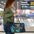 Personalised Gold Coast Titans Travel Bag Polynesian Tribal Art Style With Spartan Titan Mascot