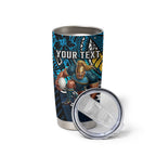 Personalised Gold Coast Titans Tumbler Cup Polynesian Tribal Art Style With Spartan Titan Mascot