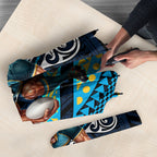 Personalised Gold Coast Titans Umbrella Polynesian Tribal Art Style With Spartan Titan Mascot
