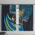Personalised Gold Coast Titans Window Curtain Polynesian Tribal Art Style With Spartan Titan Mascot