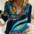 Personalised Gold Coast Titans Women Casual Shirt Polynesian Tribal Art Style With Spartan Titan Mascot