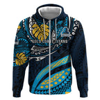 Personalised Gold Coast Titans Zip Hoodie Polynesian Tribal Art Style With Spartan Titan Mascot
