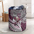 Personalised Manly Warringah Sea Eagles Laundry Basket Polynesian Tribal Art Style With Muscular Sea Eagle Mascot