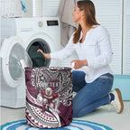 Personalised Manly Warringah Sea Eagles Laundry Basket Polynesian Tribal Art Style With Muscular Sea Eagle Mascot