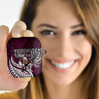 Personalised Manly Warringah Sea Eagles AirPods Case Polynesian Tribal Art Style With Muscular Sea Eagle Mascot