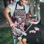 Personalised Manly Warringah Sea Eagles Apron Polynesian Tribal Art Style With Muscular Sea Eagle Mascot