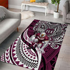Personalised Manly Warringah Sea Eagles Area Rug Polynesian Tribal Art Style With Muscular Sea Eagle Mascot