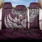 Personalised Manly Warringah Sea Eagles Back Car Seat Cover Polynesian Tribal Art Style With Muscular Sea Eagle Mascot
