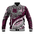 Personalised Manly Warringah Sea Eagles Baseball Jacket Polynesian Tribal Art Style With Muscular Sea Eagle Mascot