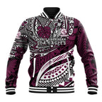 Personalised Manly Warringah Sea Eagles Baseball Jacket Polynesian Tribal Art Style With Muscular Sea Eagle Mascot