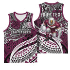 Personalised Manly Warringah Sea Eagles Basketball Jersey Polynesian Tribal Art Style With Muscular Sea Eagle Mascot