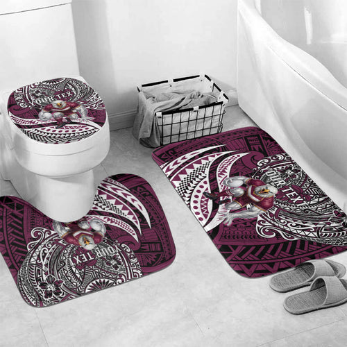 Personalised Manly Warringah Sea Eagles Bathroom Set Polynesian Tribal Art Style With Muscular Sea Eagle Mascot