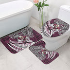 Personalised Manly Warringah Sea Eagles Bathroom Set Polynesian Tribal Art Style With Muscular Sea Eagle Mascot