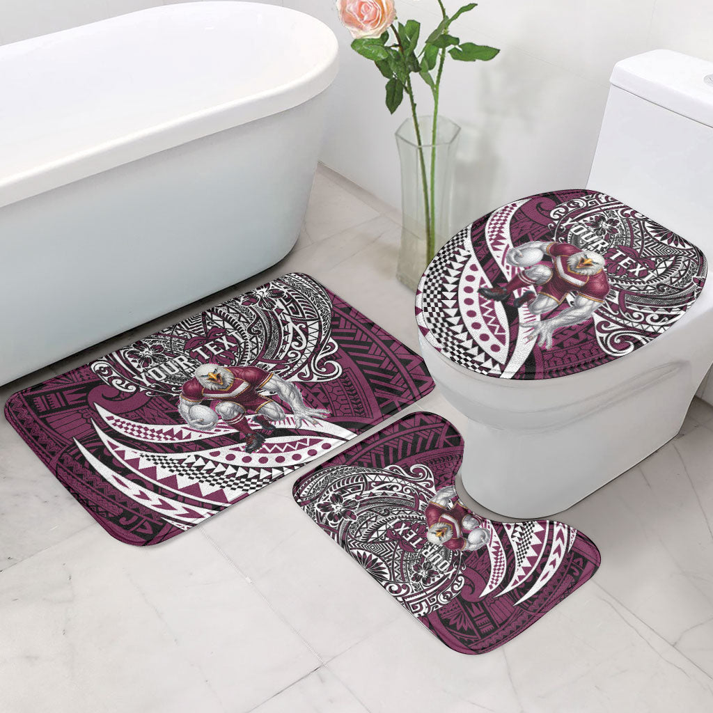 Personalised Manly Warringah Sea Eagles Bathroom Set Polynesian Tribal Art Style With Muscular Sea Eagle Mascot