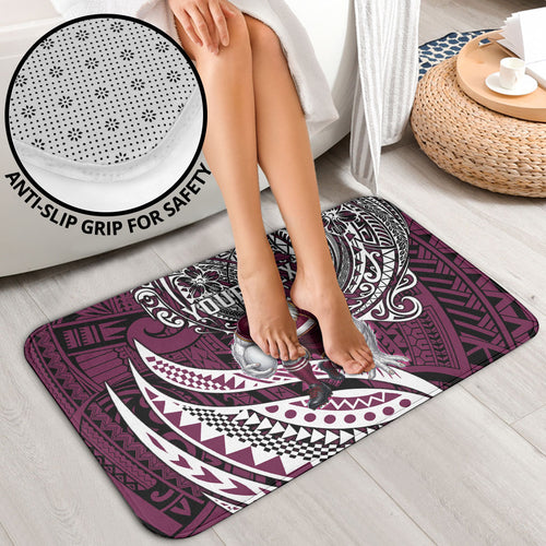 Personalised Manly Warringah Sea Eagles Bathroom Set Polynesian Tribal Art Style With Muscular Sea Eagle Mascot