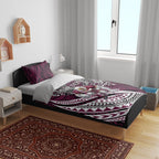 Personalised Manly Warringah Sea Eagles Bedding Set Polynesian Tribal Art Style With Muscular Sea Eagle Mascot