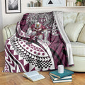 Personalised Manly Warringah Sea Eagles Blanket Polynesian Tribal Art Style With Muscular Sea Eagle Mascot