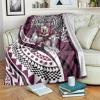 Personalised Manly Warringah Sea Eagles Blanket Polynesian Tribal Art Style With Muscular Sea Eagle Mascot