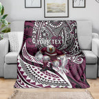 Personalised Manly Warringah Sea Eagles Blanket Polynesian Tribal Art Style With Muscular Sea Eagle Mascot