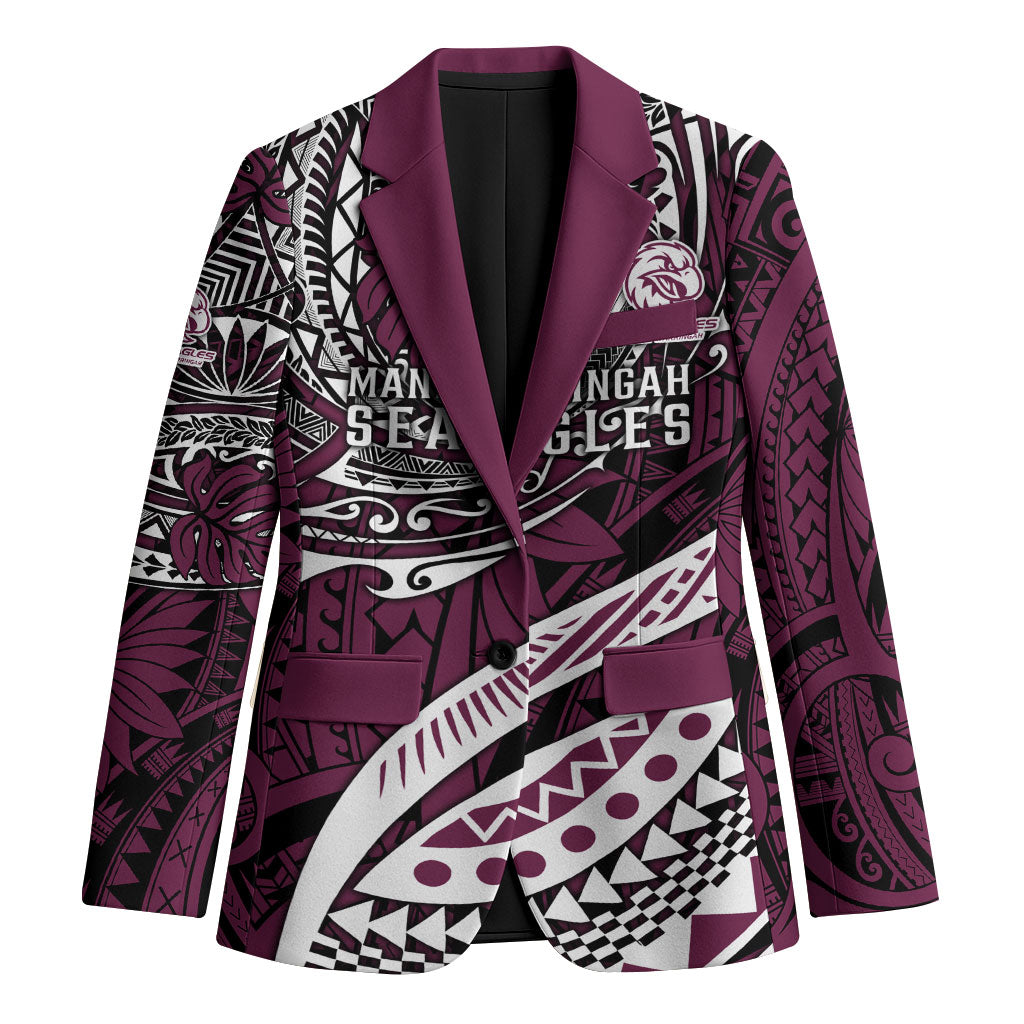 Personalised Manly Warringah Sea Eagles Blazer Polynesian Tribal Art Style With Muscular Sea Eagle Mascot