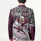 Personalised Manly Warringah Sea Eagles Blazer Polynesian Tribal Art Style With Muscular Sea Eagle Mascot
