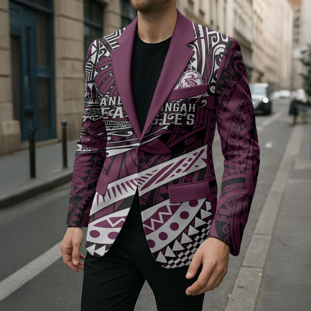 Personalised Manly Warringah Sea Eagles Blazer Polynesian Tribal Art Style With Muscular Sea Eagle Mascot