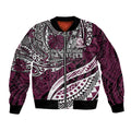 Personalised Manly Warringah Sea Eagles Bomber Jacket Polynesian Tribal Art Style With Muscular Sea Eagle Mascot