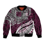 Personalised Manly Warringah Sea Eagles Bomber Jacket Polynesian Tribal Art Style With Muscular Sea Eagle Mascot
