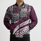 Personalised Manly Warringah Sea Eagles Bomber Puffer Jacket Polynesian Tribal Art Style With Muscular Sea Eagle Mascot