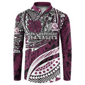 Personalised Manly Warringah Sea Eagles Button Sweatshirt Polynesian Tribal Art Style With Muscular Sea Eagle Mascot