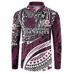 Personalised Manly Warringah Sea Eagles Button Sweatshirt Polynesian Tribal Art Style With Muscular Sea Eagle Mascot