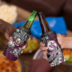 Personalised Manly Warringah Sea Eagles 4 in 1 Can Cooler Tumbler Polynesian Tribal Art Style With Muscular Sea Eagle Mascot