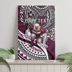 Personalised Manly Warringah Sea Eagles Canvas Wall Art Polynesian Tribal Art Style With Muscular Sea Eagle Mascot