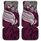 Personalised Manly Warringah Sea Eagles Car Mats Polynesian Tribal Art Style With Muscular Sea Eagle Mascot