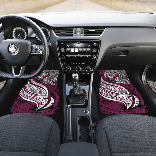 Personalised Manly Warringah Sea Eagles Car Mats Polynesian Tribal Art Style With Muscular Sea Eagle Mascot