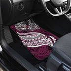 Personalised Manly Warringah Sea Eagles Car Mats Polynesian Tribal Art Style With Muscular Sea Eagle Mascot